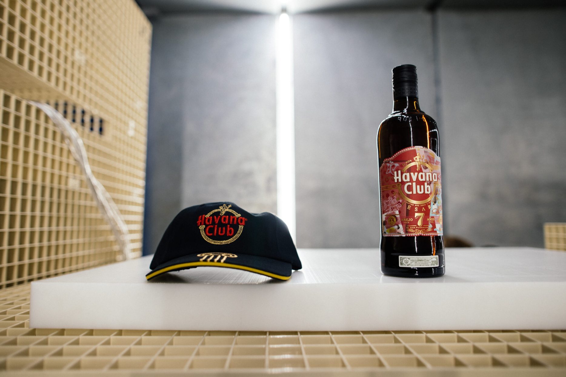 Collab Aries Arise x Havana Club limited edition bottle and cap